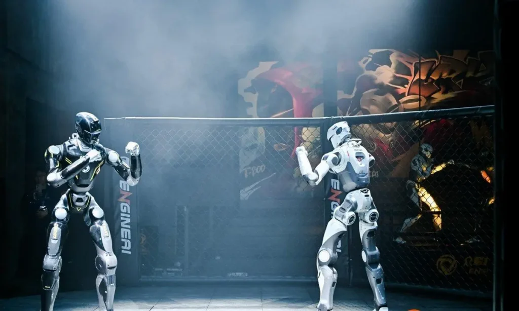 Elon Musk's Robot Video Shows Why Robot Batteries Matter 2 robot fight